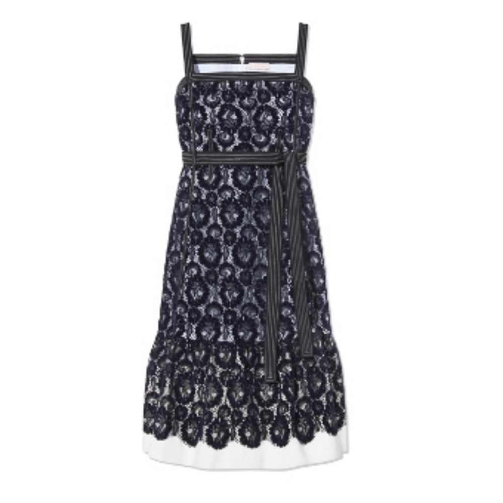 Tory Burch Farah Dress Blue Black White 2